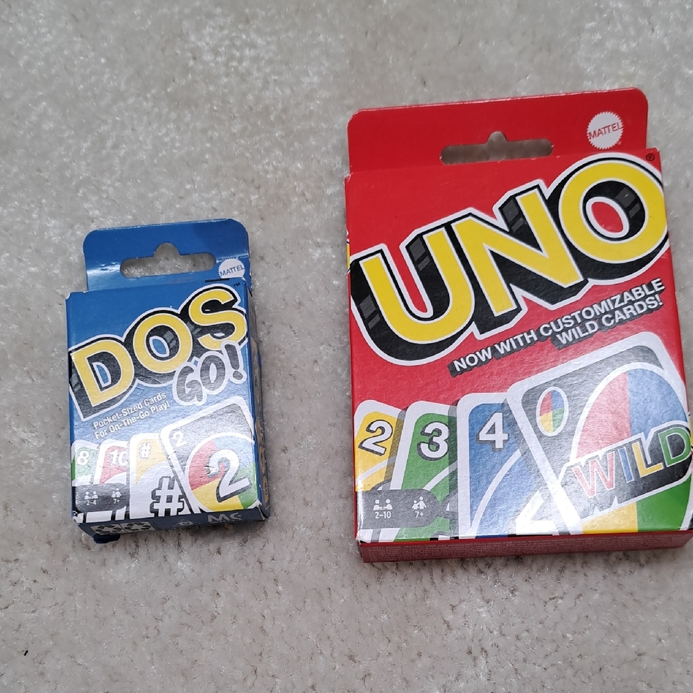 Uno Card Game Regular & Mini Dos To Go NEW